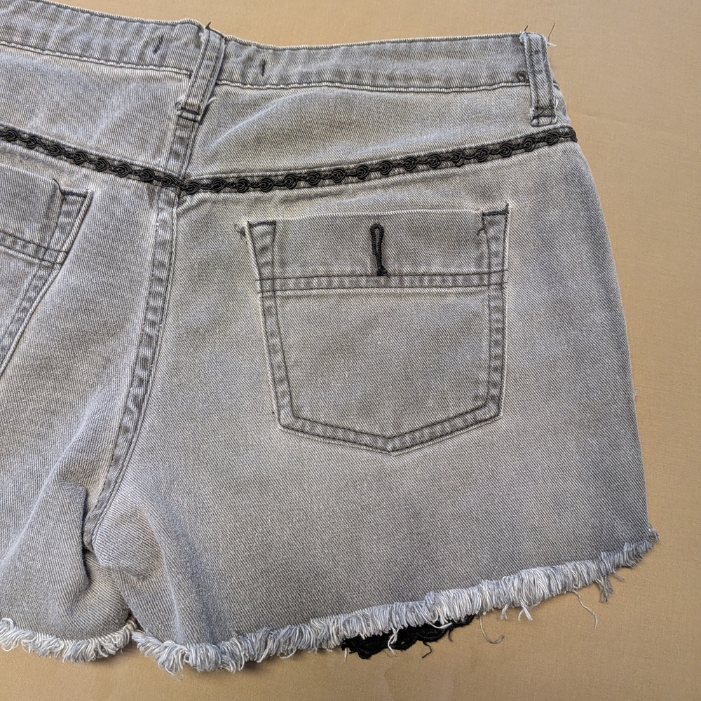 Free People Gray Distressed Jean Shorts - Picture 9 of 9